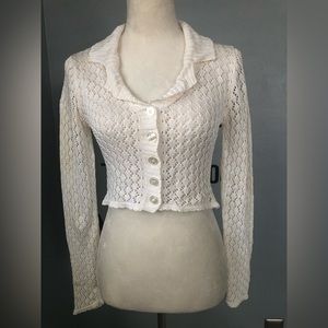 XXIST Long Sleeve See Through White Top size S